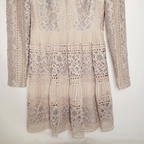 BCBGMaxAzria Pia Long Sleeve Lace Dress - Pink - Picture 3 of 16